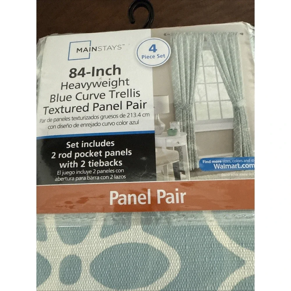 Mainstay 84-Inch Heavyweight Blue Curve Trellis 4 Piece